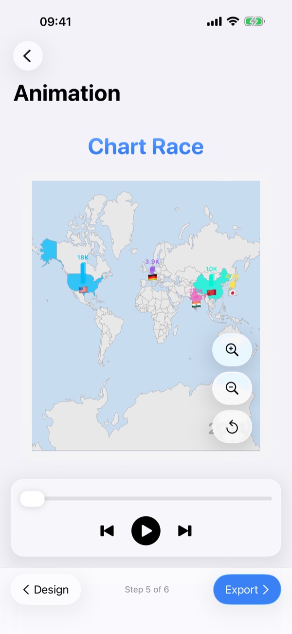 Chart Race map view