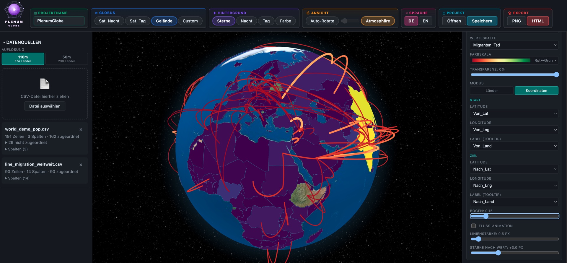 Plenum Globe 3D Visualization