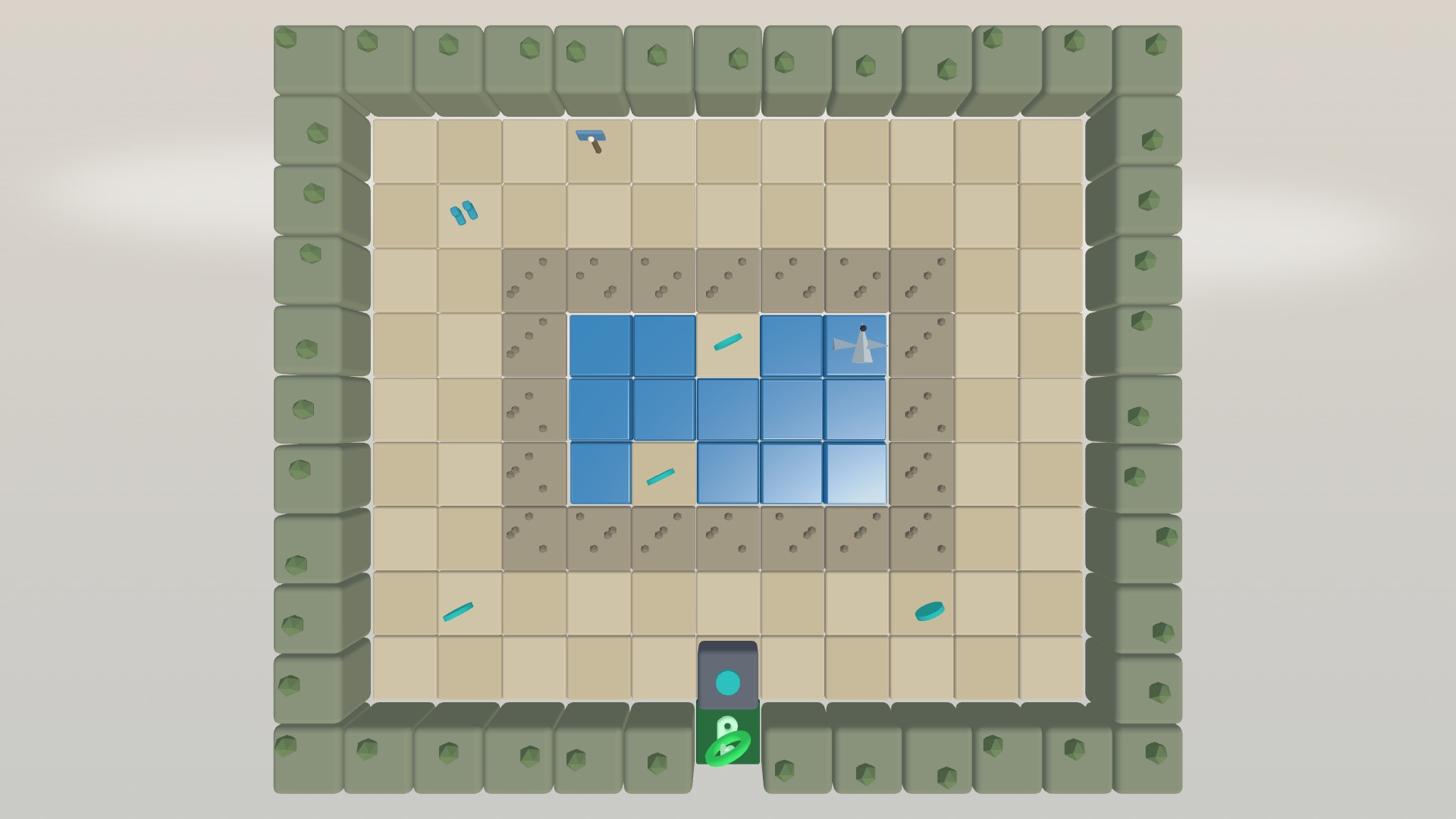 Level featuring conveyor belts that carry the player