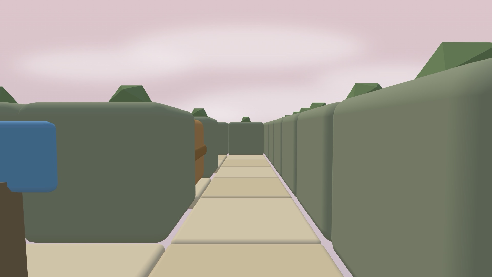First-person view in a conveyor-belt level of Pixel: The Challenge