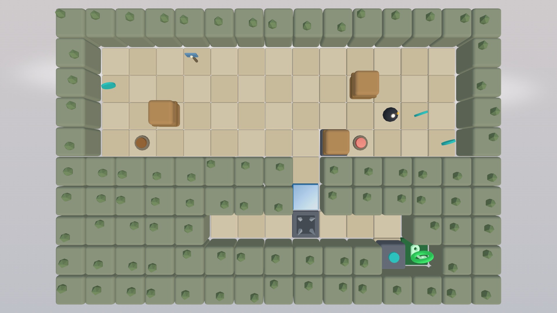 Factory-themed hazard level with conveyors and machines